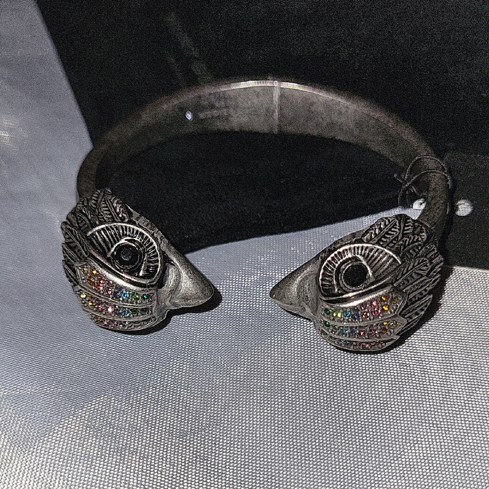 Kurt Geiger Silver Hinged Bracelet with Multicolor Accents Bnwt PL Rt Ms